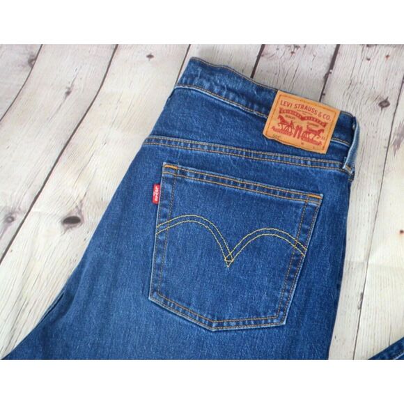 LEVI'S 501 Men's Original Fit Button Fly Jeans SIZE 33/32 Dark Wash - Picture 1 of 8